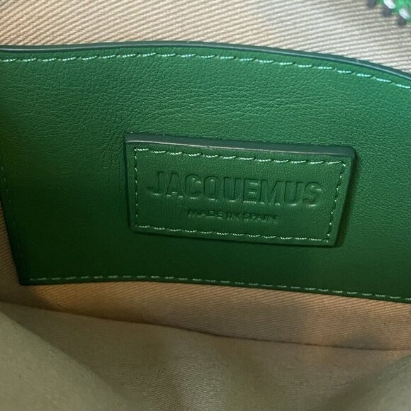 Jacquemus La Banane Meunier Bumbag Belt Bag Kelly Green Crossbody Silver Logo - Picture 11 of 15